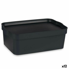 Boîte de rangement avec couvercle Kipit TP593-1 Anthracite Plastique 6 L 21 x 11 x 32 cm (12 Unités): Plus de 300.000 produits d