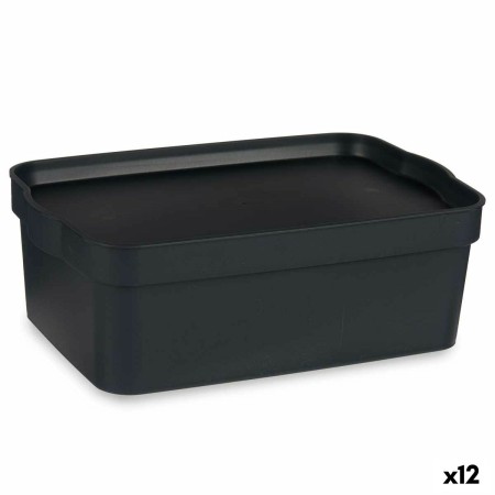 Boîte de rangement avec couvercle Kipit TP593-1 Anthracite Plastique 6 L 21 x 11 x 32 cm (12 Unités): Plus de 300.000 produits d