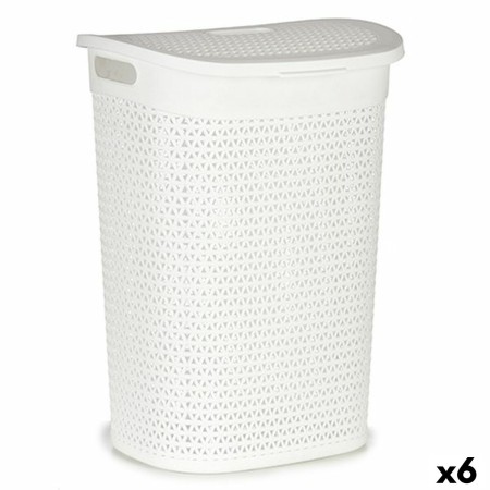 Panier à linge Kipit 4790-3 Blanc Plastique 60 L 43,5 x 57,5 x 34 cm (6 Unités): Plus de 300.000 produits de grandes marques en 