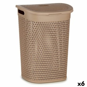 Panier à linge Kipit 4790-4 Beige Plastique 60 L 43,5 x 57,5 x 34 cm (6 Unités): Plus de 300.000 produits de grandes marques en 