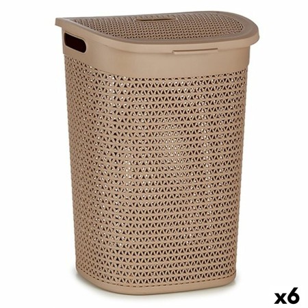 Panier à linge Kipit 4790-4 Beige Plastique 60 L 43,5 x 57,5 x 34 cm (6 Unités): Plus de 300.000 produits de grandes marques en 