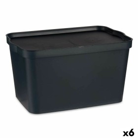 Boîte de rangement avec couvercle Kipit TP596-1 Anthracite Plastique 24 L 29,3 x 24,5 x 45 cm (6 Unités): Plus de 300.000 produi