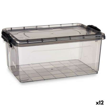 Boîte de rangement avec couvercle Kipit TP546-2 Anthracite Plastique (12 Unités): Plus de 300.000 produits de grandes marques en