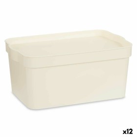 Boîte de rangement avec couvercle Kipit TP594-4 Crème Plastique 7,5 L 21,5 x 14,5 x 32 cm (12 Unités): Plus de 300.000 produits 