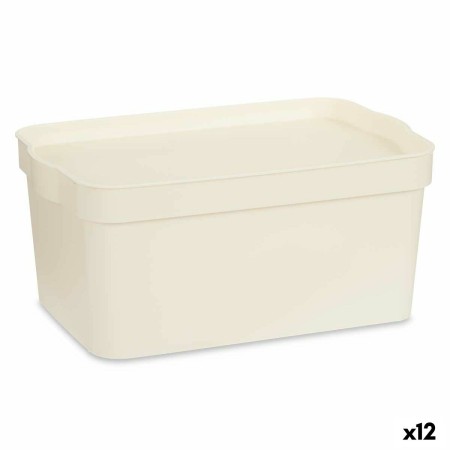Boîte de rangement avec couvercle Kipit TP594-4 Crème Plastique 7,5 L 21,5 x 14,5 x 32 cm (12 Unités): Plus de 300.000 produits 