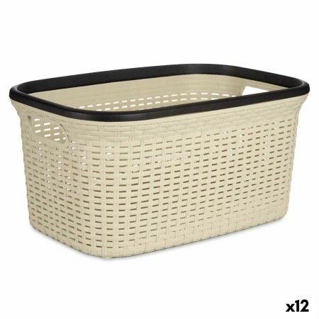 Panier à linge Kipit TP7001-1 Crème Plastique 36 L 36 x 25,5 x 52,5 cm (12 Unités): Plus de 300.000 produits de grandes marques 