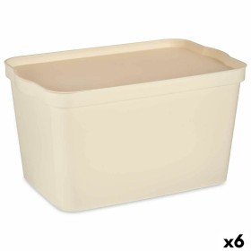Boîte de rangement avec couvercle Kipit TP596-3 Crème Plastique 24 L 29,3 x 24,5 x 45 cm (6 Unités): Plus de 300.000 produits de