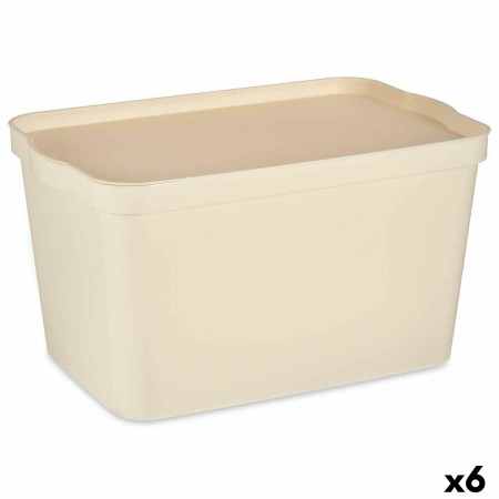 Boîte de rangement avec couvercle Kipit TP596-3 Crème Plastique 24 L 29,3 x 24,5 x 45 cm (6 Unités): Plus de 300.000 produits de
