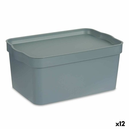 Boîte de rangement avec couvercle Kipit TP594-2 Gris Plastique 7,5 L 21 x 14,2 x 32 cm (12 Unités): Plus de 300.000 produits de 