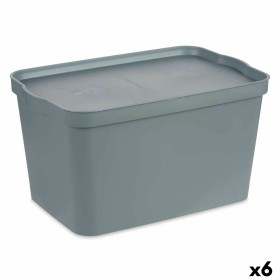 Boîte de rangement avec couvercle Kipit TP596-2 Gris Plastique 24 L 29,3 x 24,5 x 45 cm (6 Unités): Plus de 300.000 produits de 