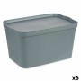 Boîte de rangement avec couvercle Kipit TP596-2 Gris Plastique 24 L 29,3 x 24,5 x 45 cm (6 Unités): Plus de 300.000 produits de 