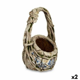 Figure décorative de jardin Ibergarden ZD19018 Polyrésine Vase 25,5 x 44 x 27,5 cm (2 Unités): Plus de 300.000 produits de grand