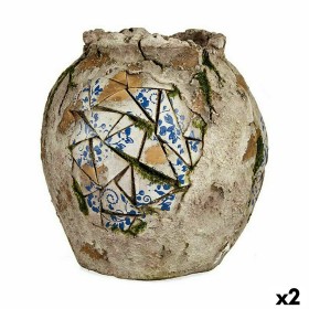 Figure décorative de jardin Ibergarden ZD19026 Polyrésine Vase 27 x 27 x 27 cm (2 Unités): Plus de 300.000 produits de grandes m