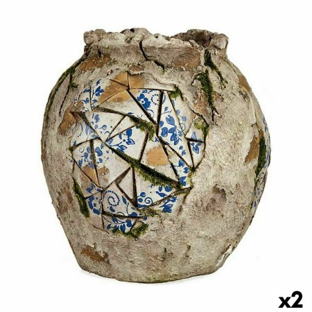 Figure décorative de jardin Ibergarden ZD19026 Polyrésine Vase 27 x 27 x 27 cm (2 Unités): Plus de 300.000 produits de grandes m
