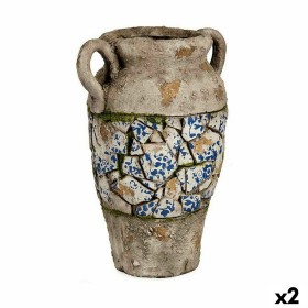 Figure décorative de jardin Ibergarden ZD19007 Polyrésine Vase 21 x 34,5 x 28 cm (2 Unités): Plus de 300.000 produits de grandes