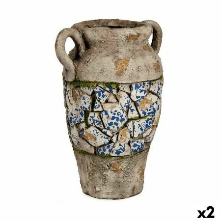 Figure décorative de jardin Ibergarden ZD19007 Polyrésine Vase 21 x 34,5 x 28 cm (2 Unités): Plus de 300.000 produits de grandes