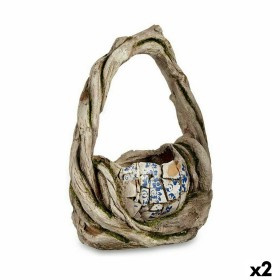 Figure décorative de jardin Ibergarden ZD19014 Polyrésine Vase 17 x 44 x 34,5 cm (2 Unités): Plus de 300.000 produits de grandes