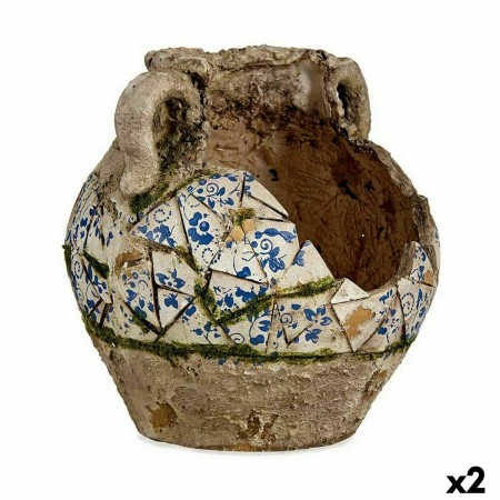 Figure décorative de jardin Ibergarden ZD19022 Polyrésine Vase 28,5 x 28 x 28,5 cm (2 Unités): Plus de 300.000 produits de grand