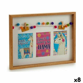 Porte photos mural Pompons Lama Multicouleur Bois 30 x 3 x 41 cm (8 Unités): Plus de 300.000 produits de grandes marques en vent
