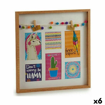 Porte photos mural Pompons Lama Multicouleur Bois 40,5 x 3 x 40,5 cm (6 Unités): Plus de 300.000 produits de grandes marques en 
