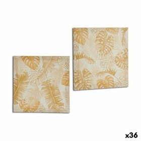 Toile Feuille d'une plante Doré 28 x 28 x 1,5 cm (36 Unités): Plus de 300.000 produits de grandes marques en vente directe à pri