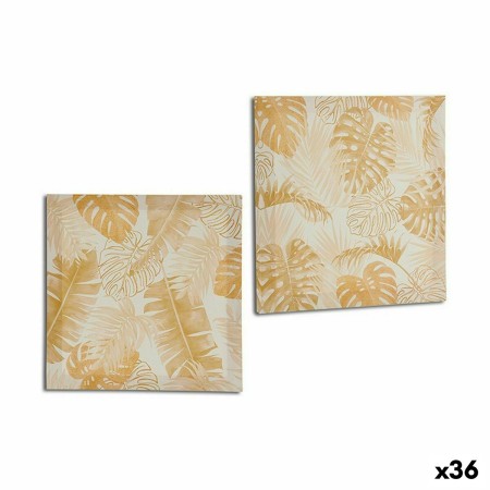 Toile Feuille d'une plante Doré 28 x 28 x 1,5 cm (36 Unités): Plus de 300.000 produits de grandes marques en vente directe à pri