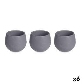 Set de pots Ibergarden ES0301102S3 Anthracite Plastique 12 x 12 x 11 cm (6 Unités): Plus de 300.000 produits de grandes marques 