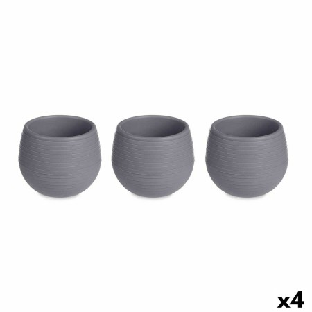 Set de pots Ibergarden ES0501102S3 Anthracite Plastique 16,5 x 16,5 x 14,5 cm (4 Unités): Plus de 300.000 produits de grandes ma