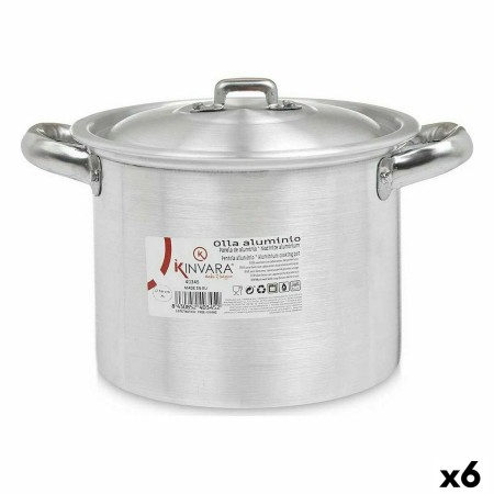 Marmite avec couvercle Kinvara 100031 Argenté Aluminium 23,5 x 15 x 18 cm (6 Unités): Plus de 300.000 produits de grandes marque