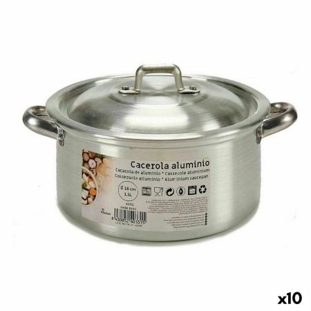 Casserole avec Couvercle Kinvara 100003 Argenté 1,5 L 18 x 10 x 23,5 cm (10 Unités): Plus de 300.000 produits de grandes marques
