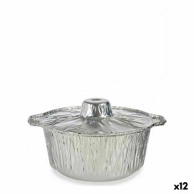Ensemble de plats pour la cuisine Kinvara 66105 Aluminium 25,5 x 22 x 9,5 cm Jetable Avec couvercle Casserole (12 Unités): Plus 