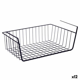 Corbeille pour étagère de cuisine Kinvara W4175S 450 PDQ Noir Fer 42 x 14 x 26 cm (12 Unités): Plus de 300.000 produits de grand