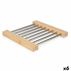 Dessous de plat Kinvara 90951 Argenté Métal Bambou 36,4 x 2,2 x 21,3 cm (6 Unités): Plus de 300.000 produits de grandes marques 