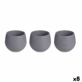 Set de pots Ibergarden ES0101102S3 Anthracite Plastique 6,2 x 6,2 x 6,6 cm (8 Unités): Plus de 300.000 produits de grandes marqu