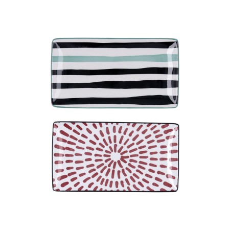 Plateau apéritif Bidasoa Zigzag Multicouleur Céramique Rectangulaire 20 x 11 cm 2 Unités: Plus de 300.000 produits de grandes ma