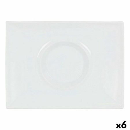 Assiette plate Inde Gourmet Porcelaine Blanc 29,5 x 22 x 3 cm (6 Unités): Plus de 300.000 produits de grandes marques en vente d