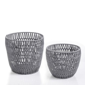 Set de basket Vinthera Moa Coton Métal 2 Pièces Gris: Plus de 300.000 produits de grandes marques en vente directe à prix usine 