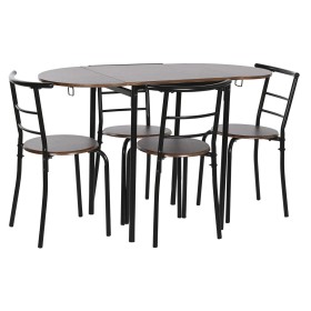 Ensemble Table + 4 Chaises DKD Home Decor Marron Noir Métal Bois MDF 121 x 55 x 78 cm: Plus de 300.000 produits de grandes marqu