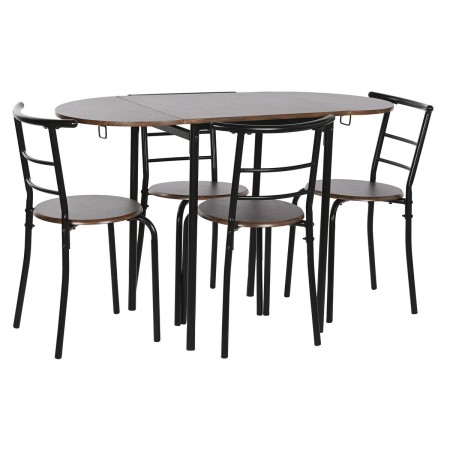 Ensemble Table + 4 Chaises DKD Home Decor Marron Noir Métal Bois MDF 121 x 55 x 78 cm: Plus de 300.000 produits de grandes marqu