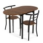 Ensemble Table + 4 Chaises DKD Home Decor Marron Noir Métal Bois MDF 121 x 55 x 78 cm: Plus de 300.000 produits de grandes marqu