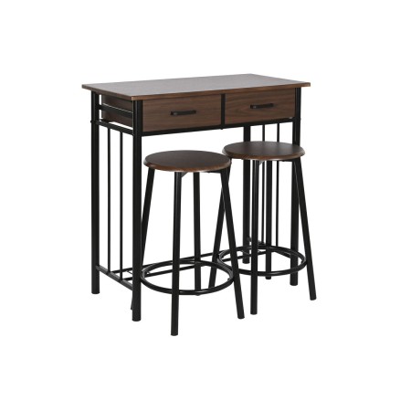 Ensemble Table + 2 Chaises DKD Home Decor Marron Noir Métal Bois MDF 80 x 50 x 84 cm: Plus de 300.000 produits de grandes marque
