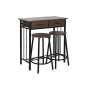 Ensemble Table + 2 Chaises DKD Home Decor Marron Noir Métal Bois MDF 80 x 50 x 84 cm: Plus de 300.000 produits de grandes marque