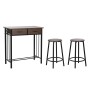 Ensemble Table + 2 Chaises DKD Home Decor Marron Noir Métal Bois MDF 80 x 50 x 84 cm: Plus de 300.000 produits de grandes marque