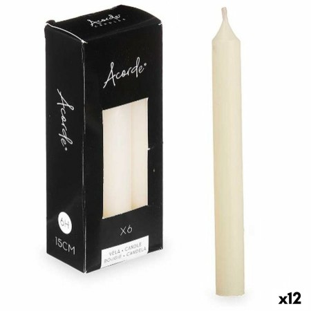 Ensemble de Bougies Acorde 123-B-AR Crème 2 x 2 x 15 cm (12 Unités): Plus de 300.000 produits de grandes marques en vente direct