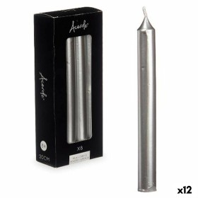 Ensemble de Bougies Acorde 126-E-AR Argenté 2 x 2 x 20 cm (12 Unités): Plus de 300.000 produits de grandes marques en vente dire