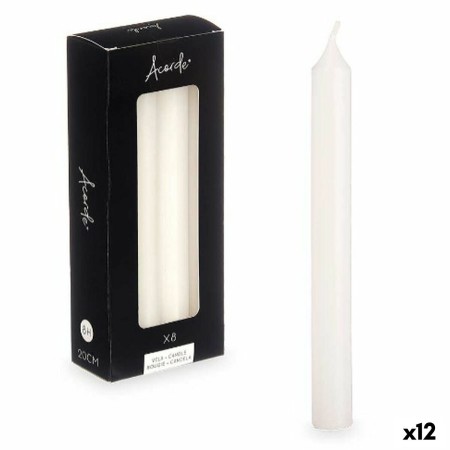 Ensemble de Bougies Acorde 126-A-AR Blanc 2 x 2 x 20 cm (12 Unités): Plus de 300.000 produits de grandes marques en vente direct