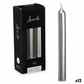 Ensemble de Bougies Acorde 123-E-AR Argenté 2 x 2 x 15 cm (12 Unités): Plus de 300.000 produits de grandes marques en vente dire