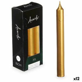 Ensemble de Bougies Acorde 123-D-AR Doré 2 x 2 x 15 cm (12 Unités): Plus de 300.000 produits de grandes marques en vente directe