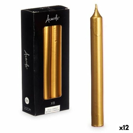 Ensemble de Bougies Acorde 126-D-AR Doré 2 x 2 x 20 cm (12 Unités): Plus de 300.000 produits de grandes marques en vente directe