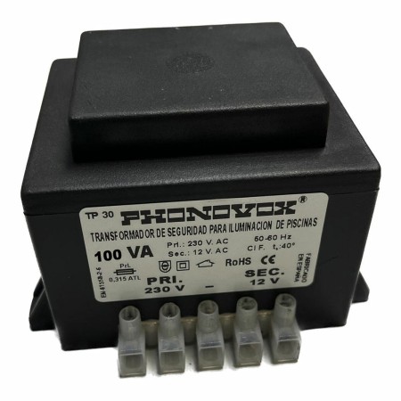 Transformateur de sécurité pour l'éclairage des piscines PHONOVOX tp31100 100 VA 12 V 230 V 50-60 Hz 9,8 x 7,9 x 7,4 cm: Plus de